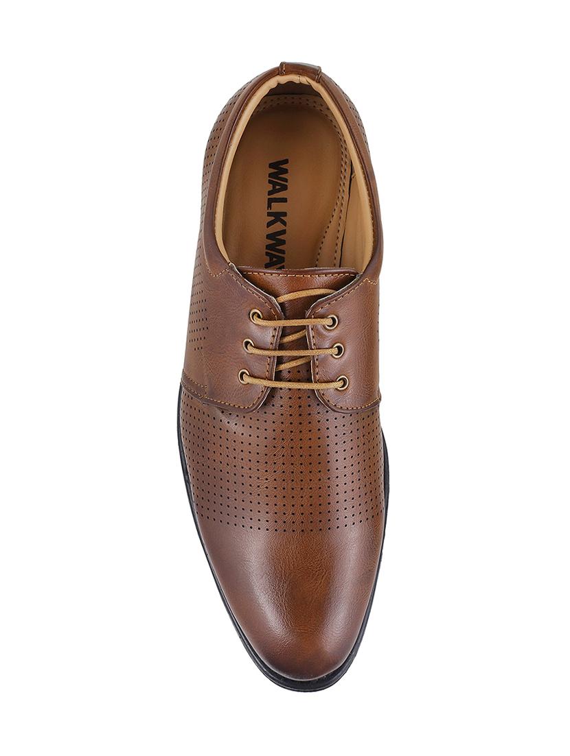 tan leatherette lace-up derby - 15043088 - Zoom Image - 4