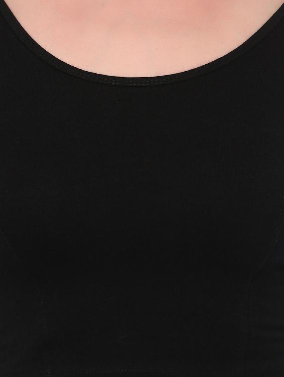 black silk solid blouse - 15046133 - Zoom Image - 4