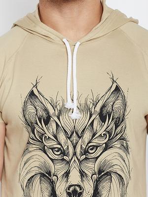 beige cotton chest print tshirt - 15046174 - Standard Image - 4