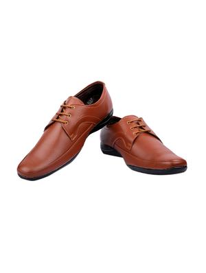 tan Leatherette lace-up derby - 15046423 - Standard Image - 4