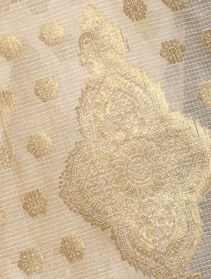 beige chanderi banarasi dupatta - 15046935 - Standard Image - 4