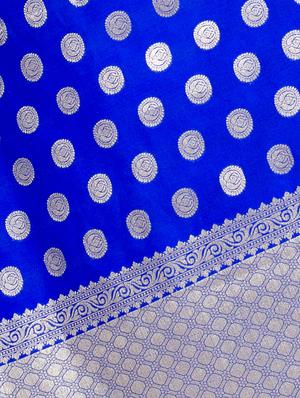 blue silk blend banarasi dupatta - 15046965 - Standard Image - 4