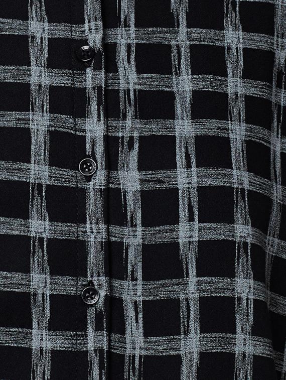 black checkered viscose shirt - 15047060 - Zoom Image - 4