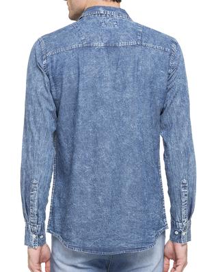 blue denim casual shirt - 15048109 - Standard Image - 4