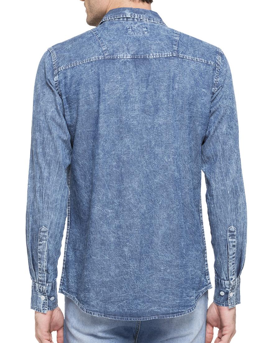 blue denim casual shirt - 15048109 - Zoom Image - 4