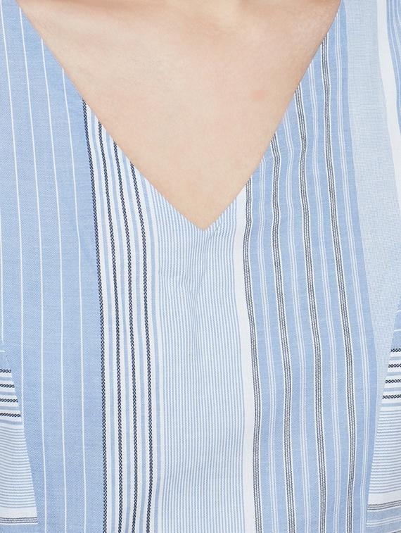 blue striped fit & flare dress - 15048188 - Zoom Image - 4