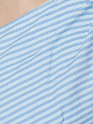 blue striped single shoulder dress - 15048190 - Standard Image - 4