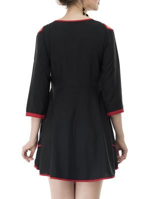 black crepe asymmetric dress - 15048291 - Standard Image - 4