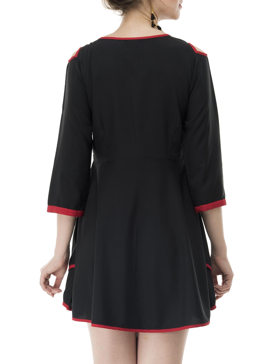 black crepe asymmetric dress - 15048291 - Zoom Image - 4