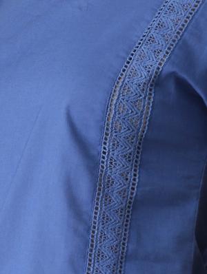 lace insert short sleeved top - 15049073 - Standard Image - 4