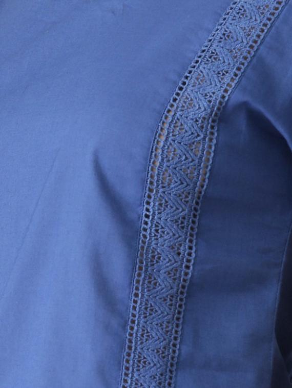 lace insert short sleeved top - 15049073 - Zoom Image - 4