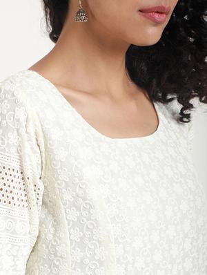 White solid cotton maxi dress - 15049917 - Standard Image - 4