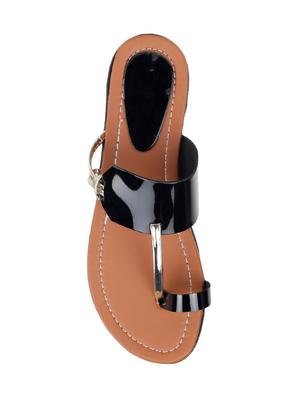black one toe kolhapuri - 15050138 - Standard Image - 4