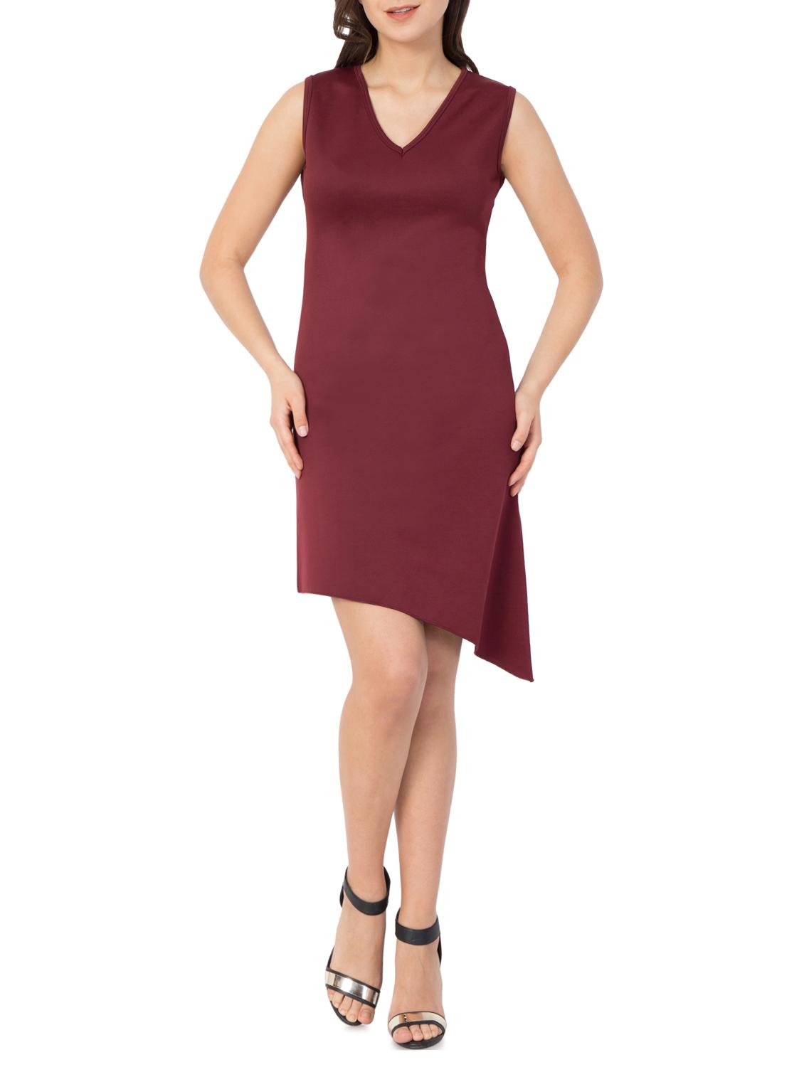 v neck asymmetrical dress - 15051941 - Zoom Image - 4