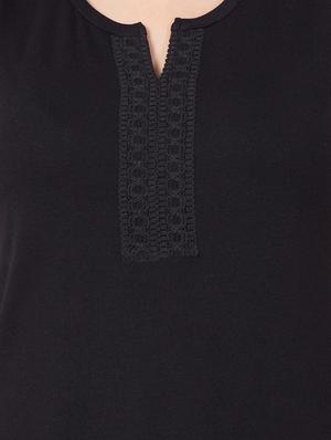 lace detail notch neck top - 15051946 - Standard Image - 4