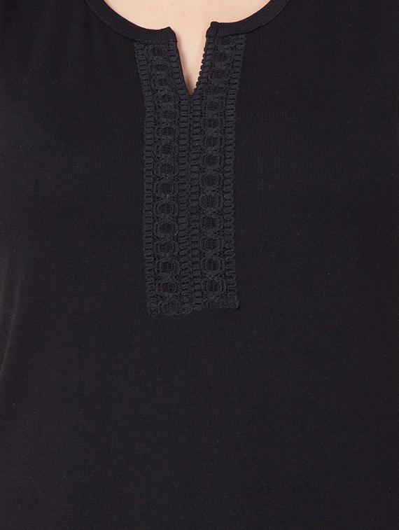 lace detail notch neck top - 15051946 - Zoom Image - 4