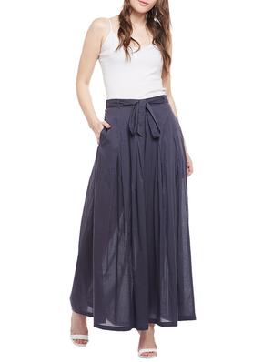 grey solid cotton palazzo - 15054068 - Standard Image - 4