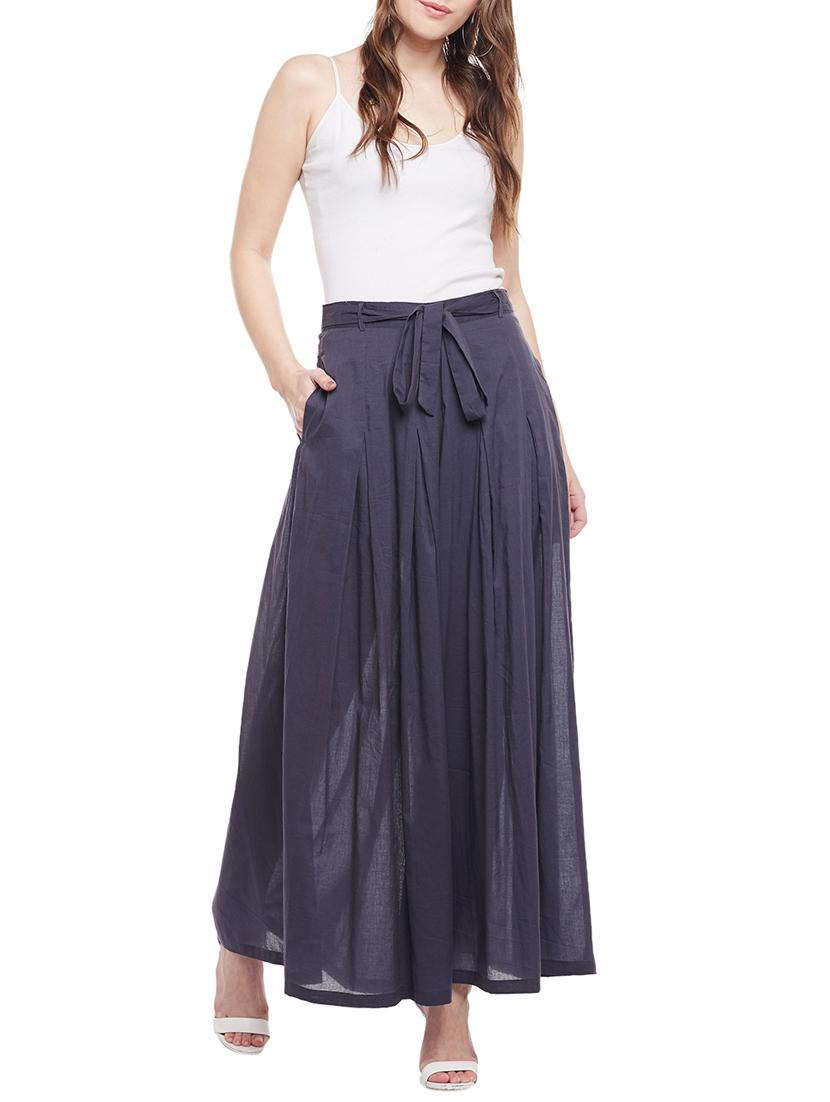 grey solid cotton palazzo - 15054068 - Zoom Image - 4