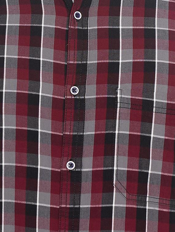 maroon cotton casual shirt - 15054105 - Zoom Image - 4