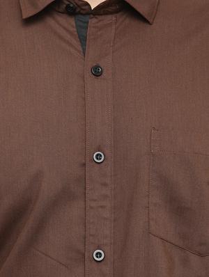 brown cotton formal shirt - 15054852 - Standard Image - 4