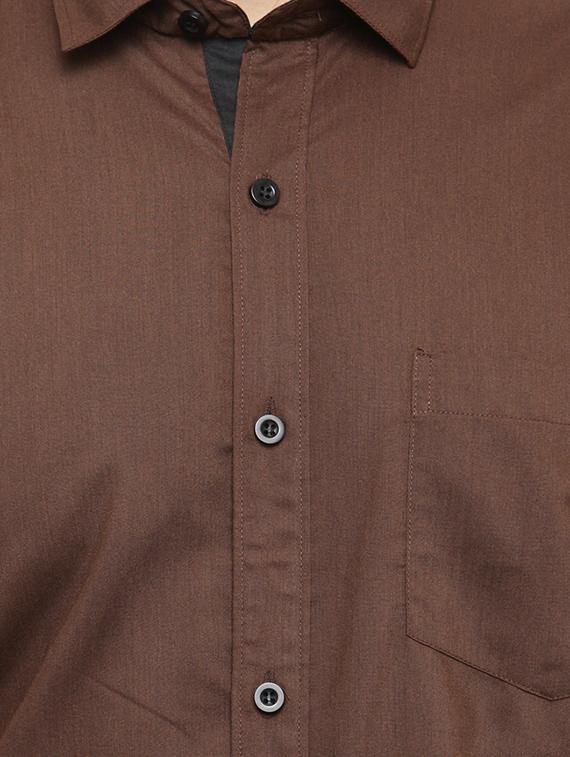 brown cotton formal shirt - 15054852 - Zoom Image - 4