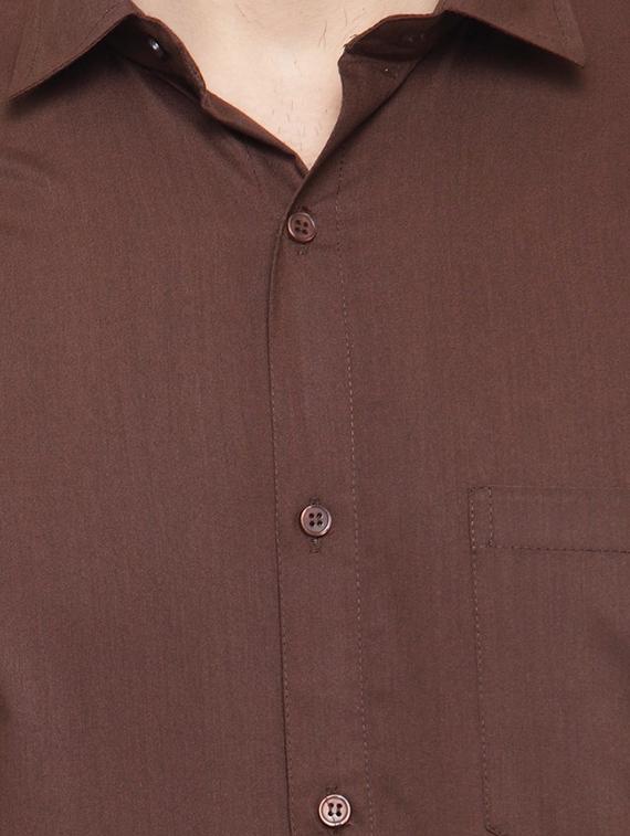 brown cotton formal shirt - 15054911 - Zoom Image - 4