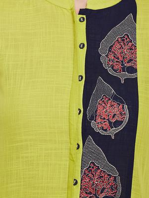 green viscose straight kurta - 15056028 - Standard Image - 4