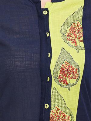 blue rayon straight kurta - 15056029 - Standard Image - 4
