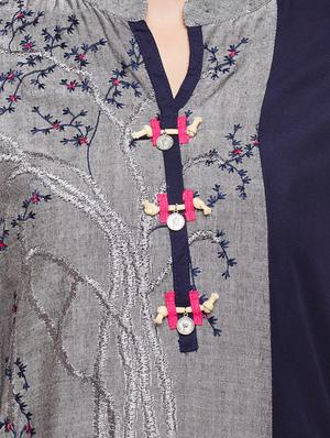 straight embroidered kurta - 15056031 - Standard Image - 4
