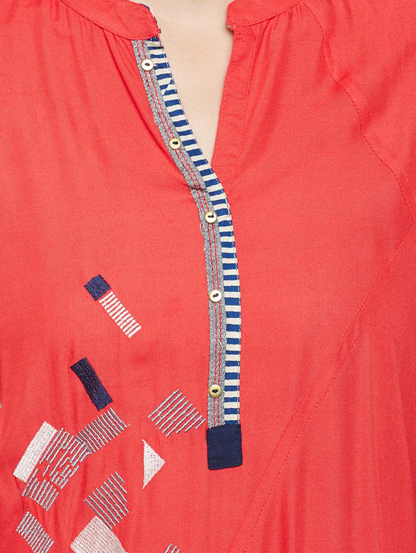 straight embroidered kurta - 15056037 - Zoom Image - 4
