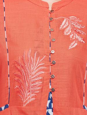 a-line embroidered kurta - 15056048 - Standard Image - 4