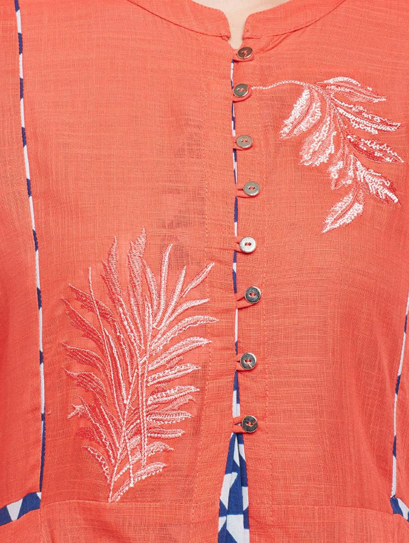 a-line embroidered kurta - 15056048 - Zoom Image - 4