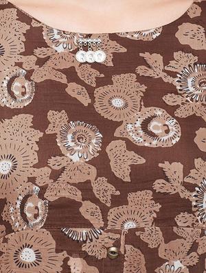 brown cotton layered kurta - 15056054 - Standard Image - 4