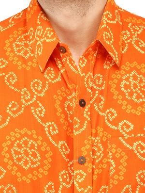orange cotton casual shirt - 15056078 - Standard Image - 4