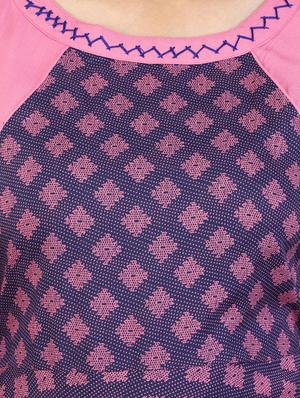 pink viscose flared kurta - 15056274 - Standard Image - 4