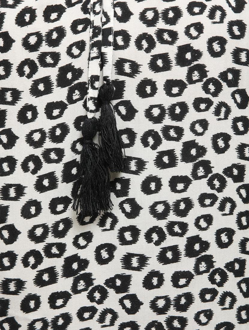 white animal printed rayon top - 15057359 - Zoom Image - 4