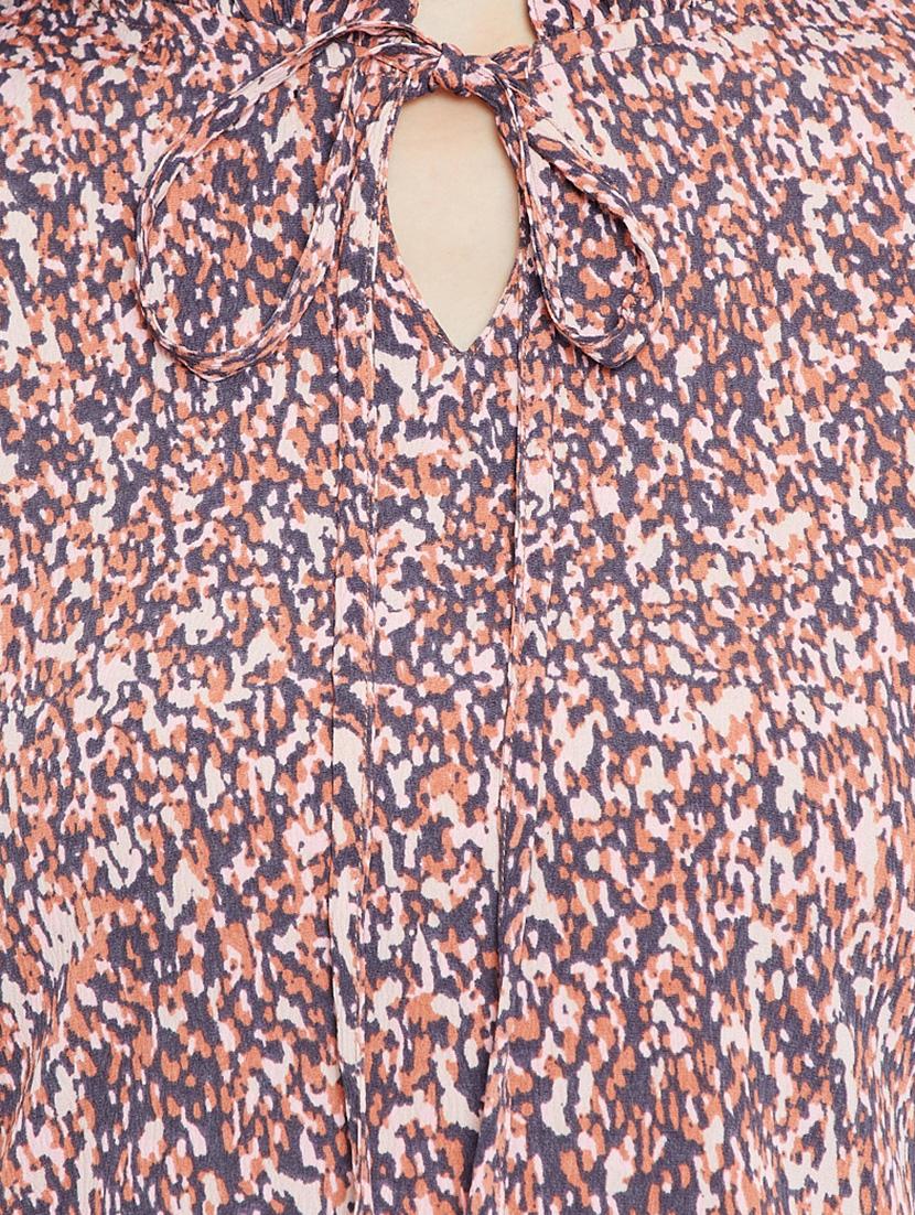 brown crepe printed top - 15057363 - Zoom Image - 4