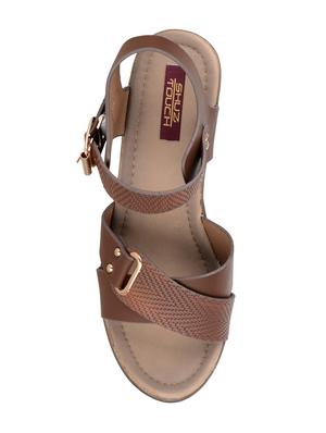 brown ankle strap wedge - 15059486 - Standard Image - 4