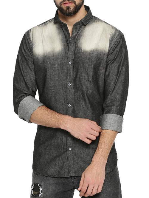 black cotton casual shirt - 15060709 - Standard Image - 1