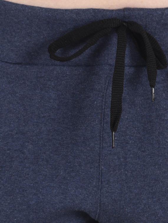 blue solid cotton track pants - 15061290 - Zoom Image - 4