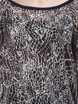 black animal printed top - 15061346 - Standard Image - 4