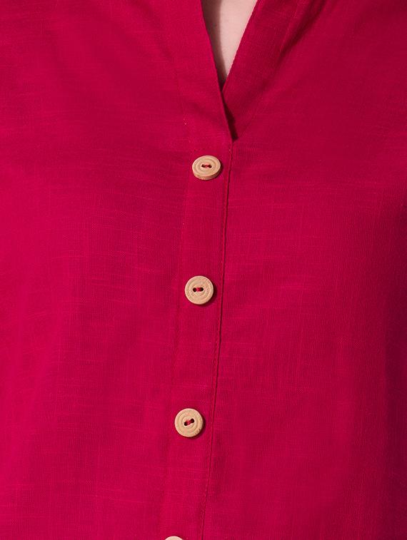 Maroon Straight solid kurta - 15064354 - Zoom Image - 4