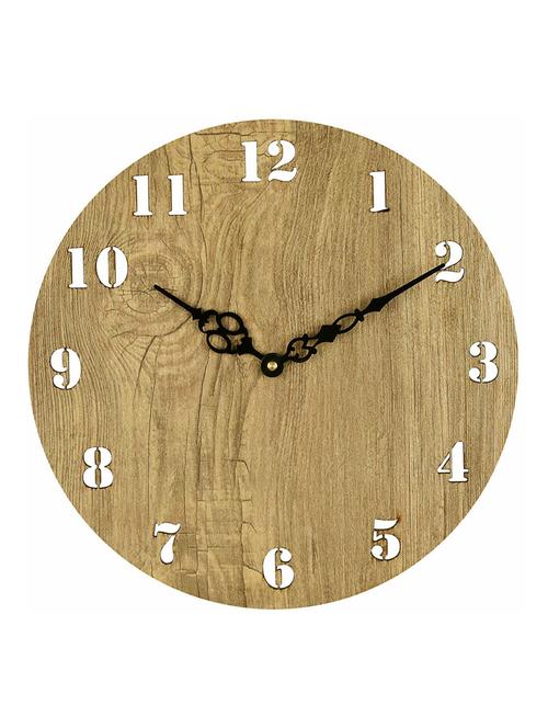 manufactured wood 10inch designer wall clock - beige - 15067271 - Standard Image - 1