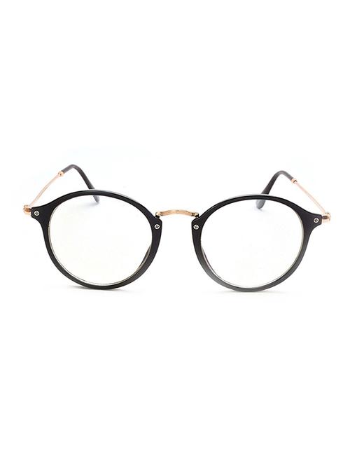 Stacle UV Protected Retro Round Unisex Sunglasses (Black Frame|Transparent Lens) (ST8508) - 15067303 - Very Small Image - 1