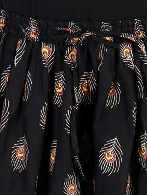 black cotton flared skirt - 15068171 - Standard Image - 4