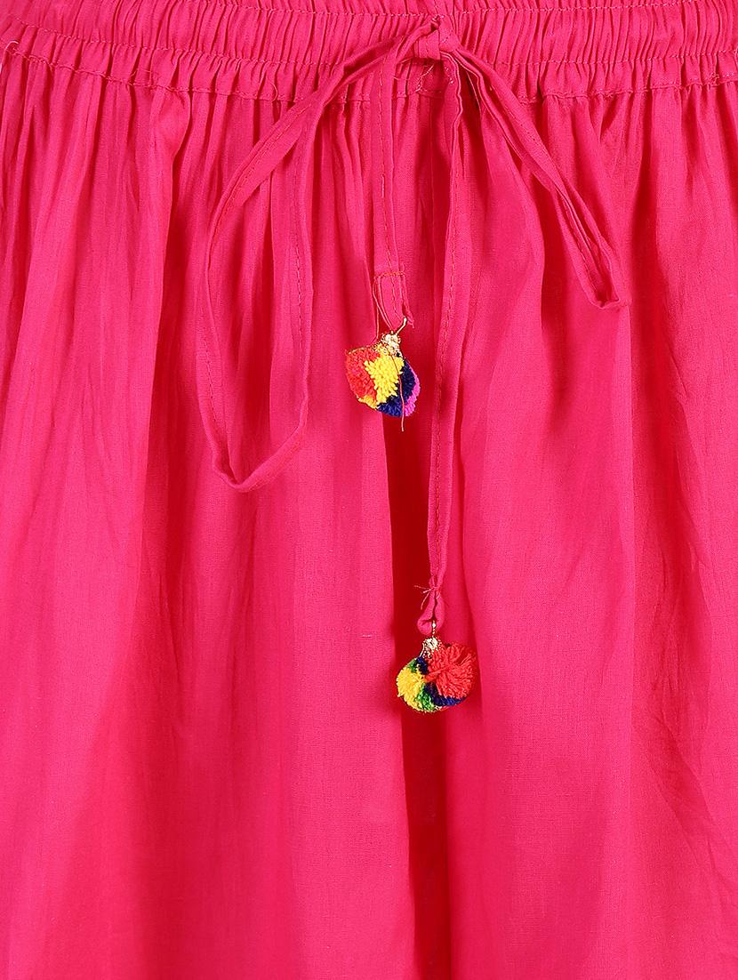 pink cotton flared skirt - 15068180 - Zoom Image - 4