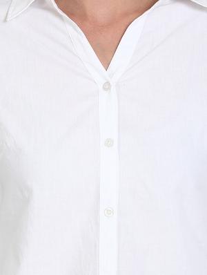 white poly crepe regular shirt - 15068537 - Standard Image - 4