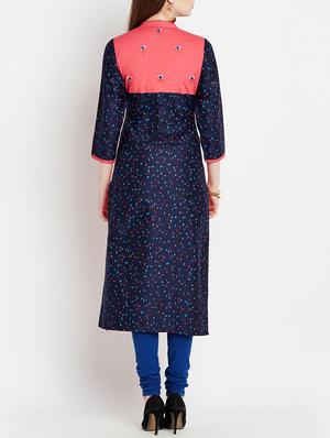 pink cotton straight kurta - 15070127 - Standard Image - 4