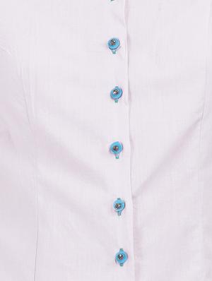 white solid cotton asymmetric shirt - 15071228 - Standard Image - 4