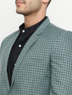 green cotton casual blazer - 15073052 - Standard Image - 4